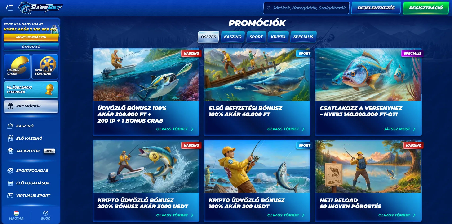 BassBet online kaszinó játékok és szolgáltatók