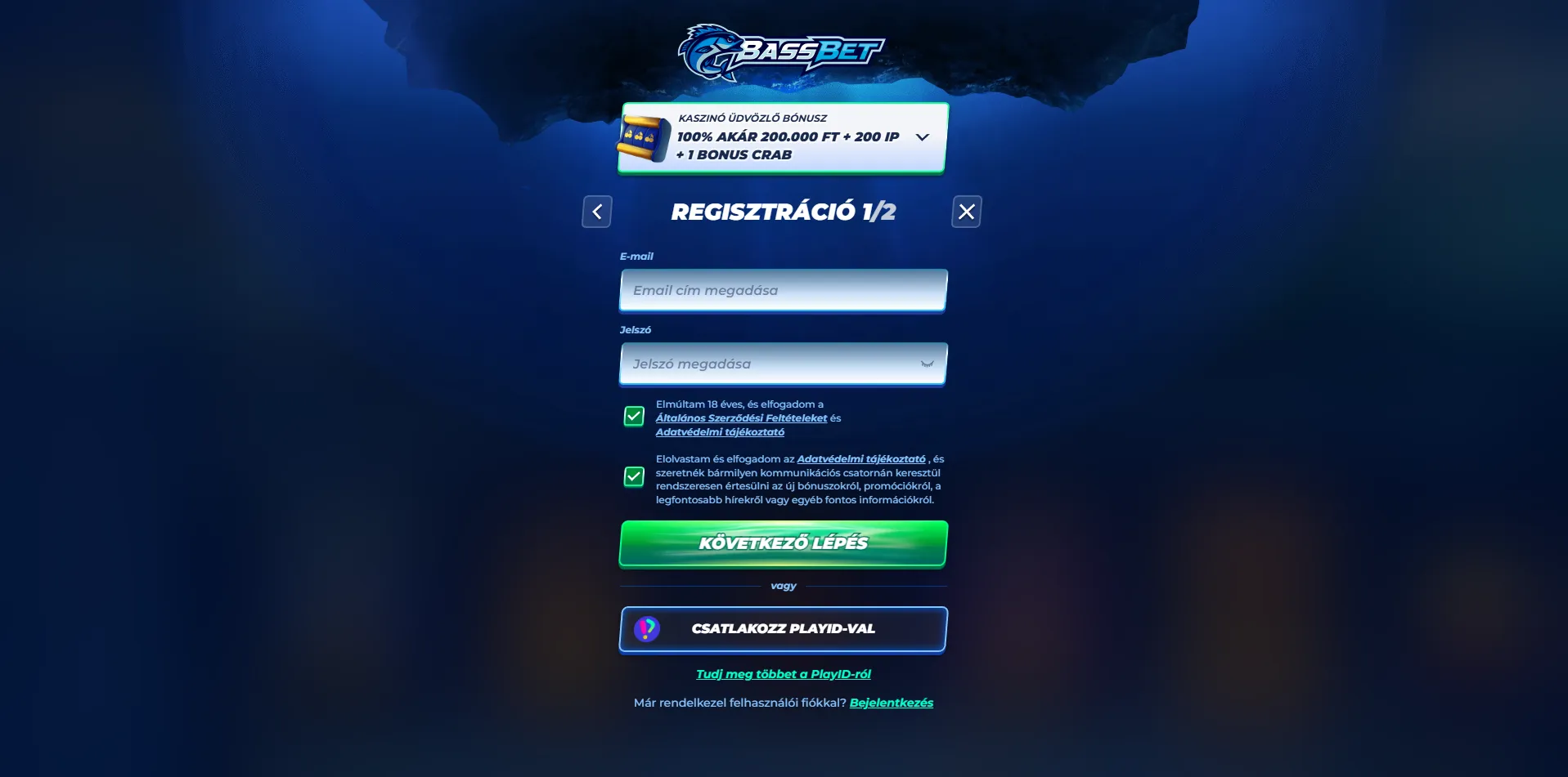 BassBet login, regisztráció és fiókellenőrzés